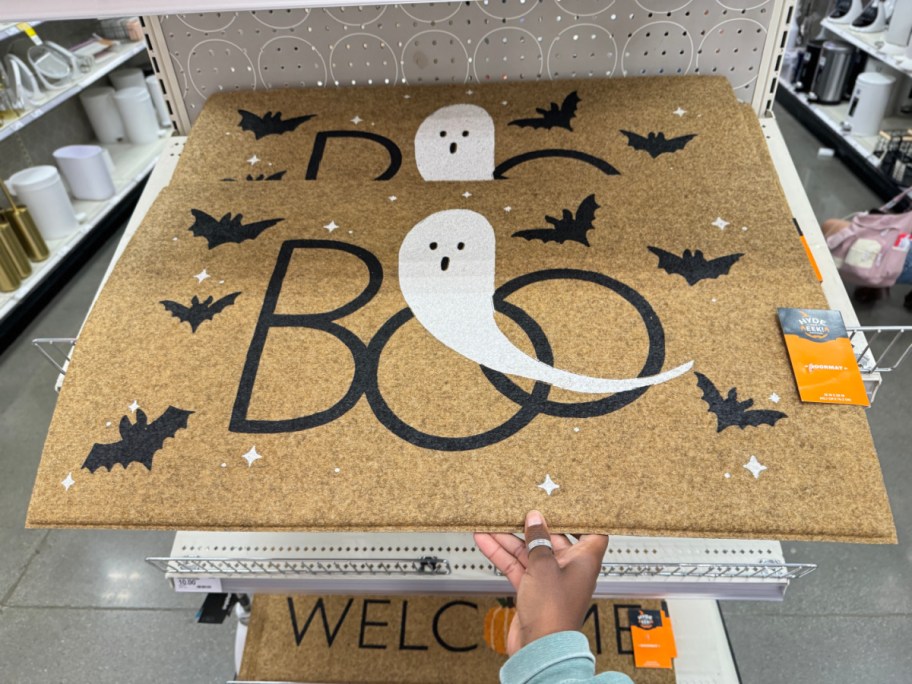 Halloween Doormat from Target With Ghosts and Bats