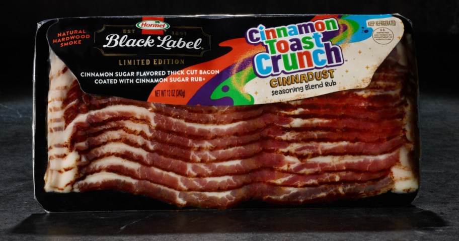 package of Hormel Cinnamon Toast Crunch Bacon