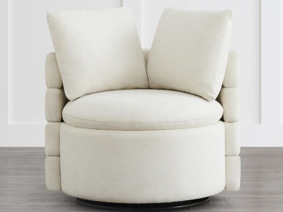 Ivy Bronx Lazzara Upholstered Swivel Barrel Chair