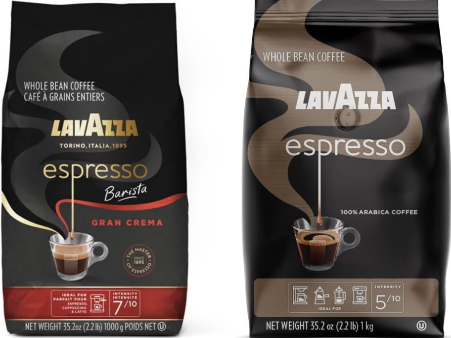 Stock images of two bags of Lavazza Espresso