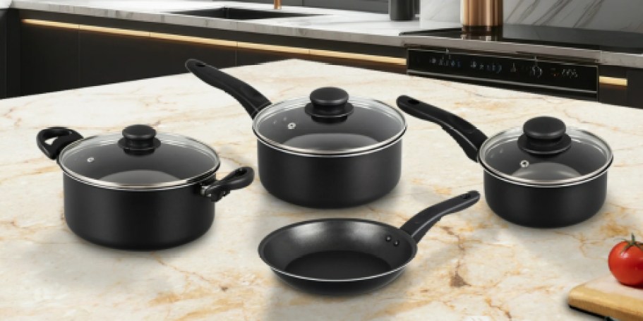 Mainstays 7-Piece Non-Stick Cookware Set Just $14.97 on Walmart.com | Great for Dorms, RVs & Apartments