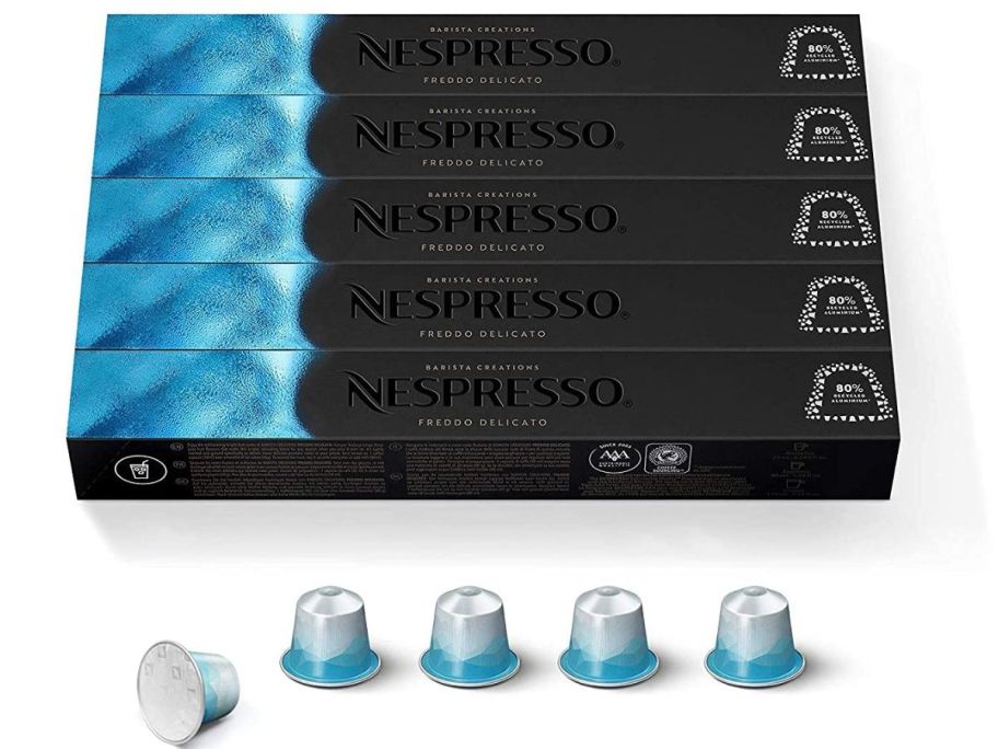 Nespresso Capsules Original Line - Freddo Delicato 50-Count Espresso Coffee Pods stock image