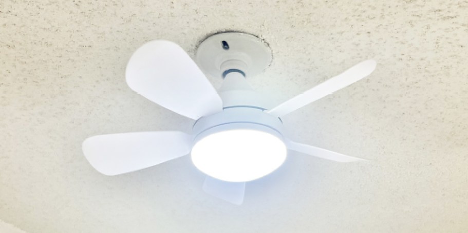 Socket Ceiling Fan w/ Remote Only $24.83 Shipped on Amazon (Screws In Just Like a Light Bulb!)