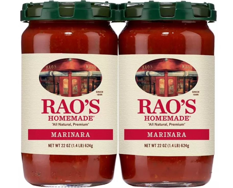 two 22oz jars of Rao's marinara sauce