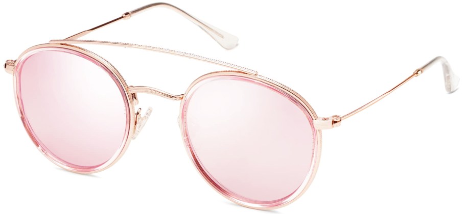 round rose gold sunglasses with pink lenses