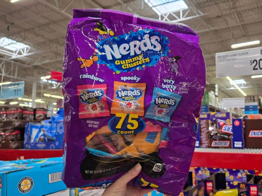 A large bag of Nerds in a store
