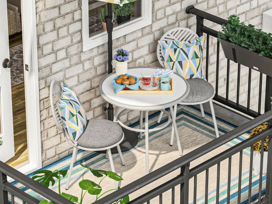 Style Selections 3-Piece Gray Bistro Patio Dining Set on patio