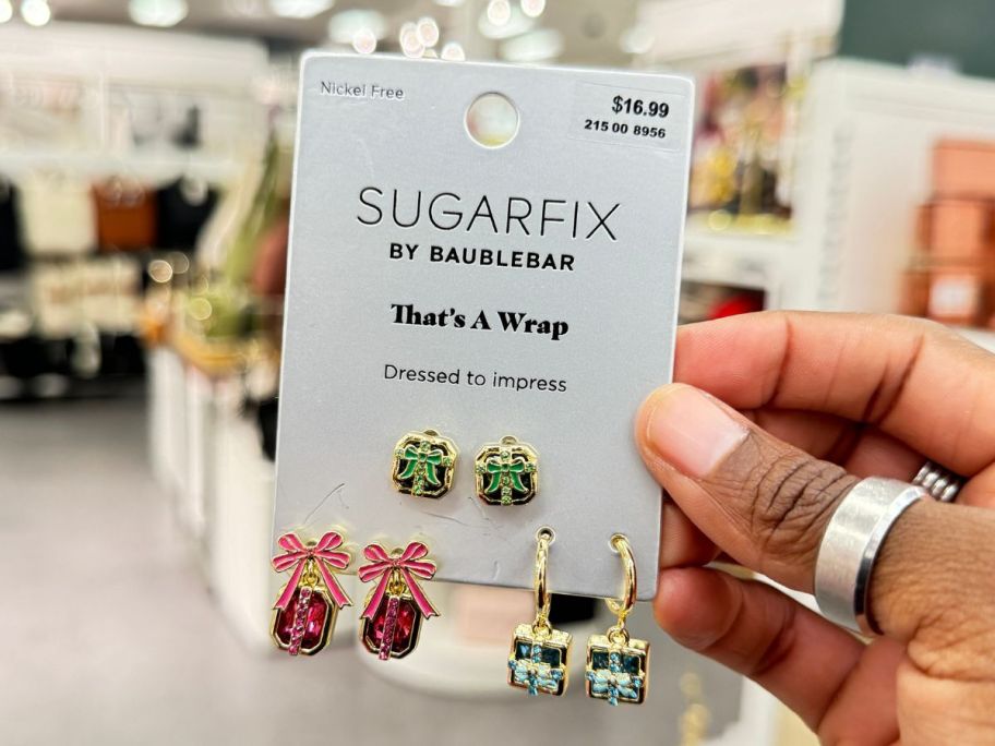 SugarFix by BaubleBar That's A Wrap Earring 3-Piece Set in hand in store