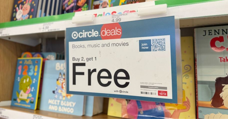 Target Circle Deal B2G1 Free Books sign in the book section