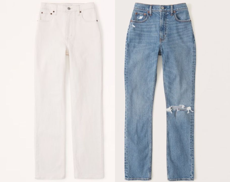 two pair of abercrombie womens jeans