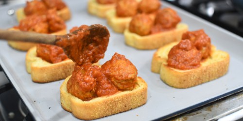 Quick & Easy Open-Faced Meatball Subs on Texas Toast (Only 4 Ingredients!)