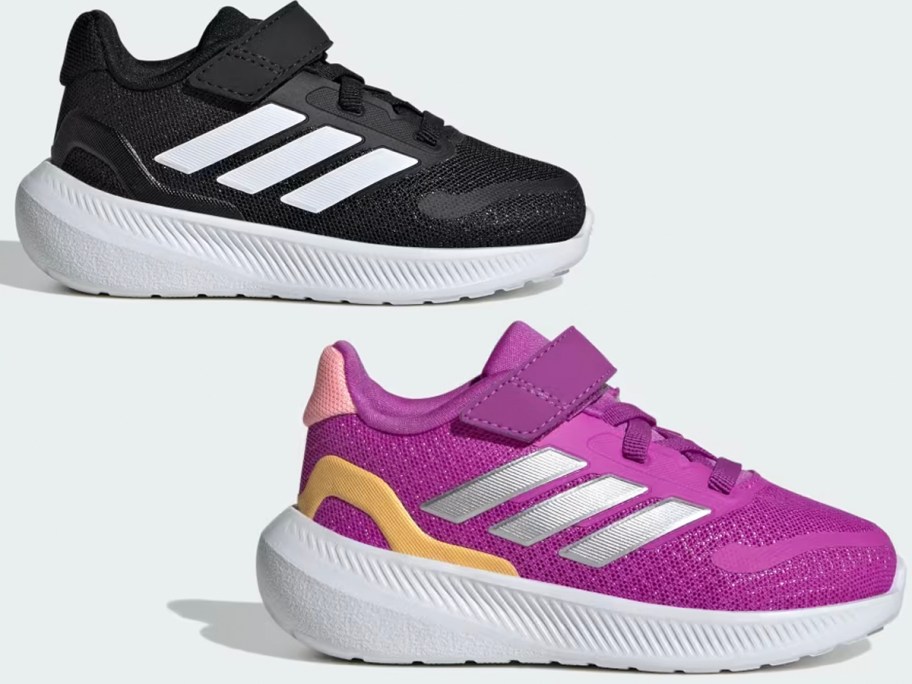 adidas black and pink kids shoes