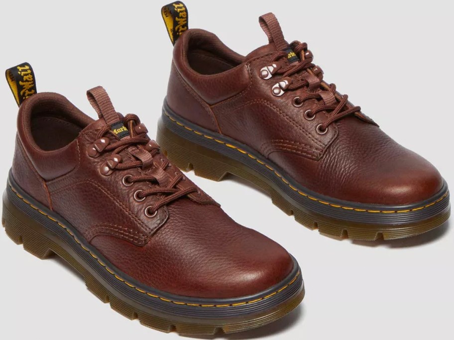 brown leather dr marten shoes 
