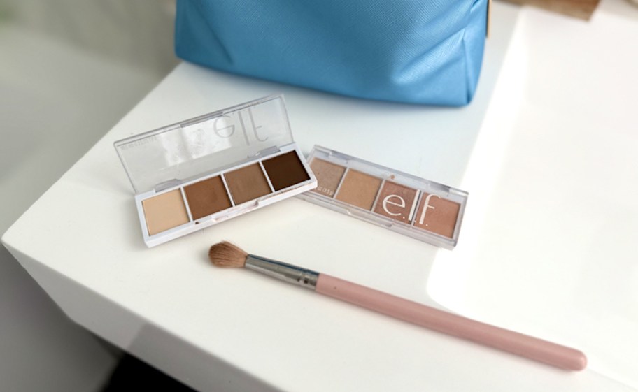 mini eyeshadows on counter
