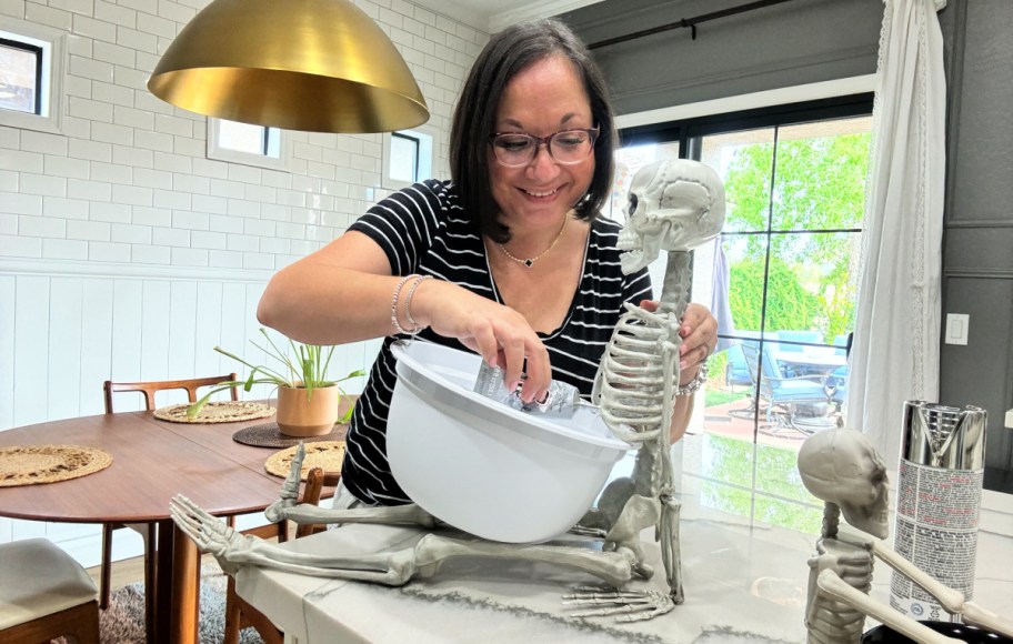 gluing a skeleton to a bowl