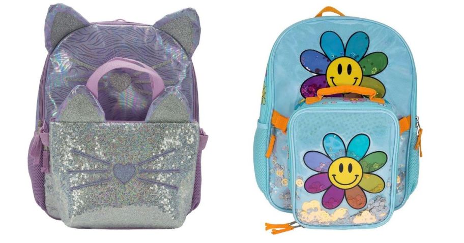 kitty and daisies backpack stock images