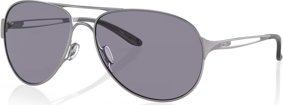 gray and chrome oakley sunglasses 