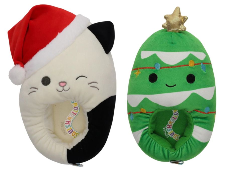 two christmas squishmallows slipper stock images