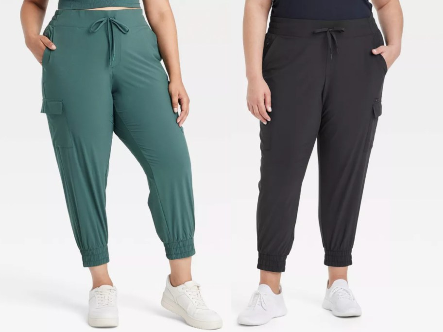 green and black joggers