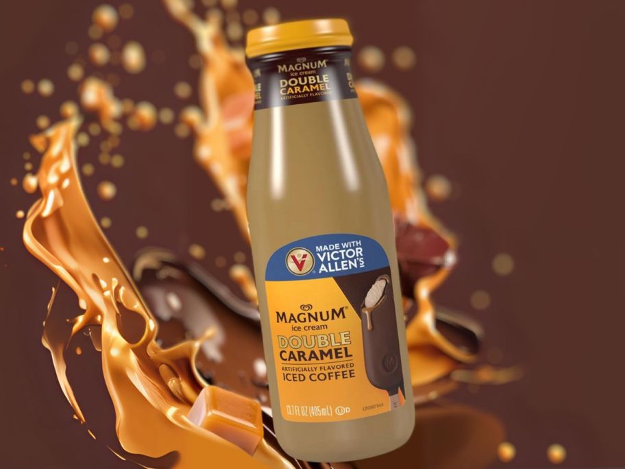 a bottle of victor allens iced coffee - stock image