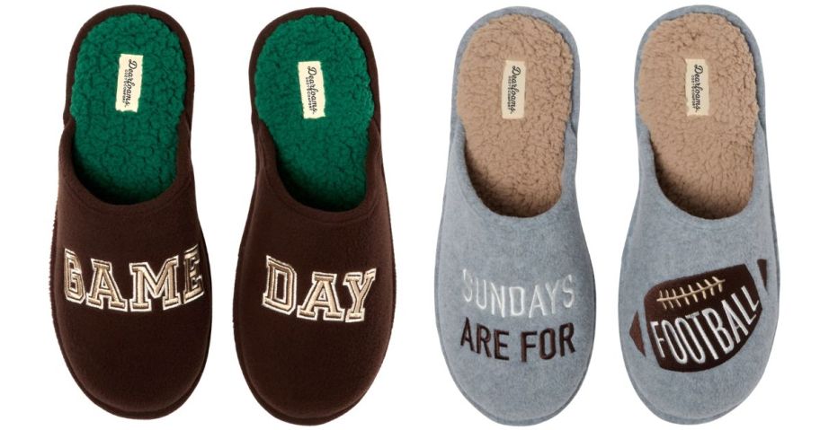 Dearfoams Cozy Comfort Men's Sunday Football Scuff Slippers
