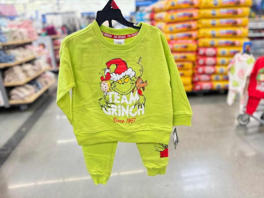 Dr. Seuss The Grinch Toddler Printed Sweatshirt & Jogger Set - Green Glow in store