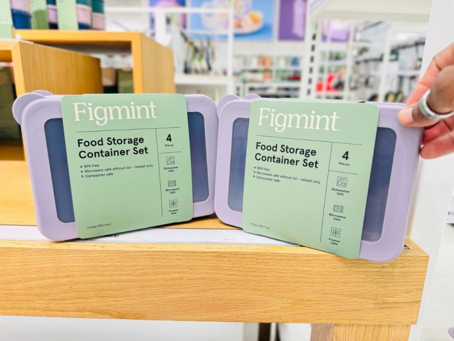 A Figmint Food Storage Container Set 2-Pack in a store