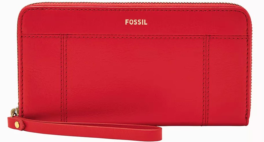 red fossil clutch
