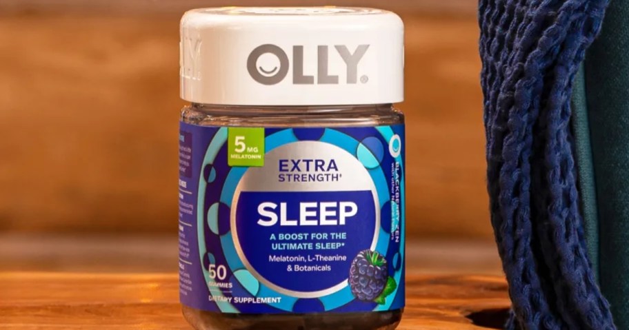 bottle of Olly Extra Strength Sleep Gummies