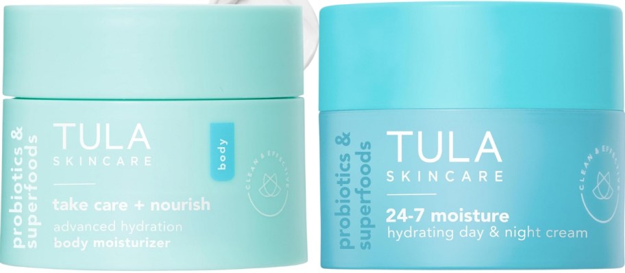 2 jars of TULA Skin Care moisturizer