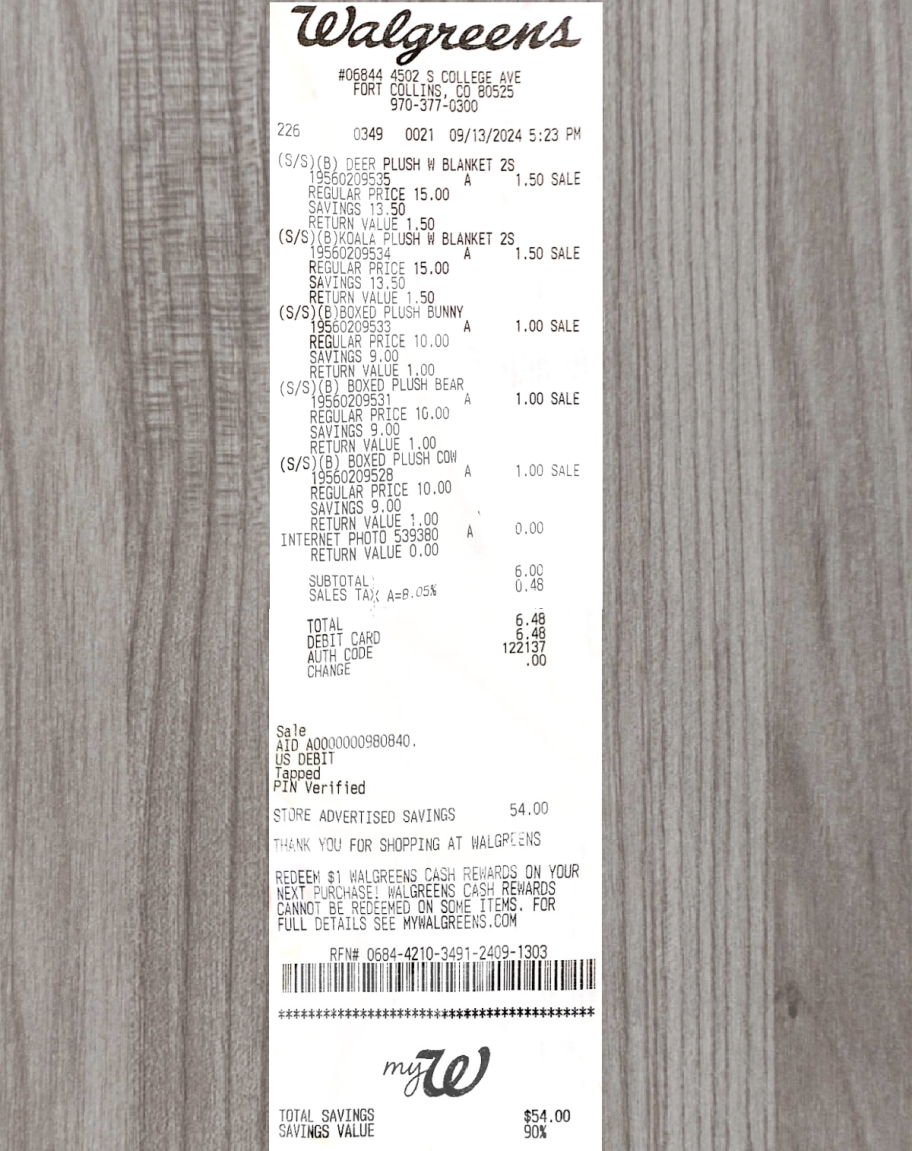 A Happy Friday Reader Receipt from Walgreens