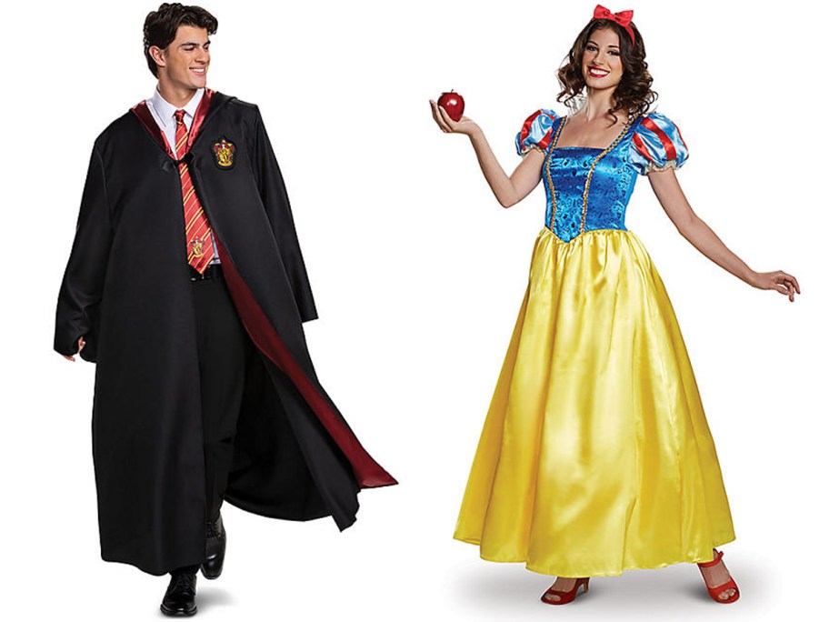 Harry Potter Gryffindor Robe Adult Deluxe Costume and Disney Princess Snow White Adult Deluxe Costume Gown