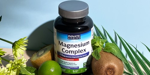 Magnesium Complex 90-Count Bottle Only $5.99 Shipped on Amazon | Supports Energy, Digestion, & More