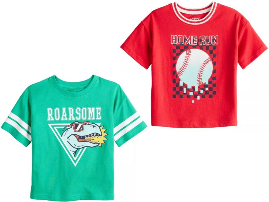 stock images of two Kohl's Jumping beans baby graphic tees