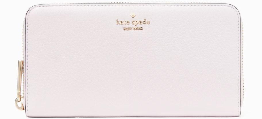 light pink zip around wallet