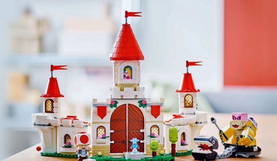 LEGO princess peach castle from mario brothers