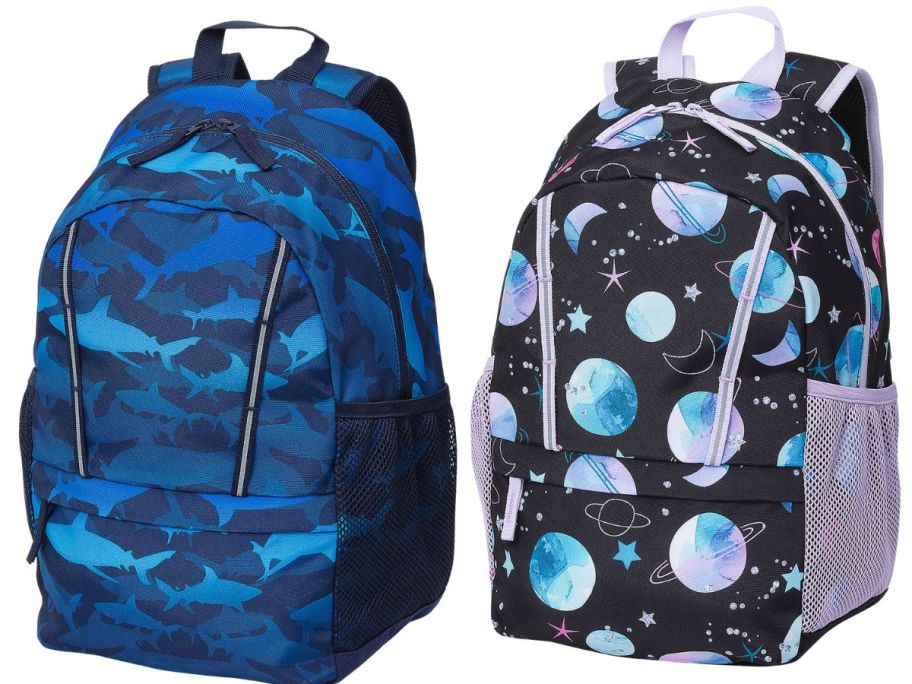 2 colorful backpacks