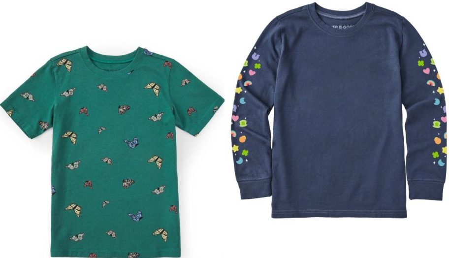 Stock images of two life is good kids tees