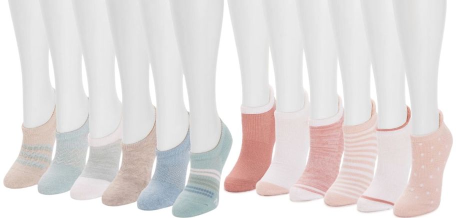 12 pair of womens ankle socks stock image