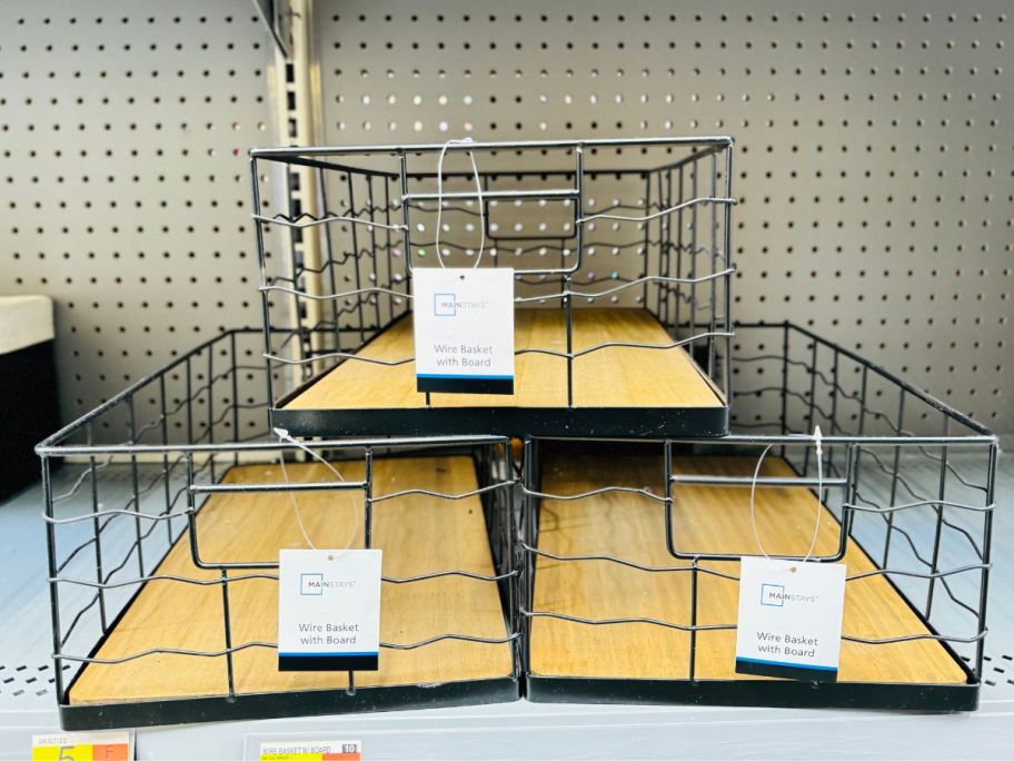 Mainstays Decorative Black Wire Baskets in store