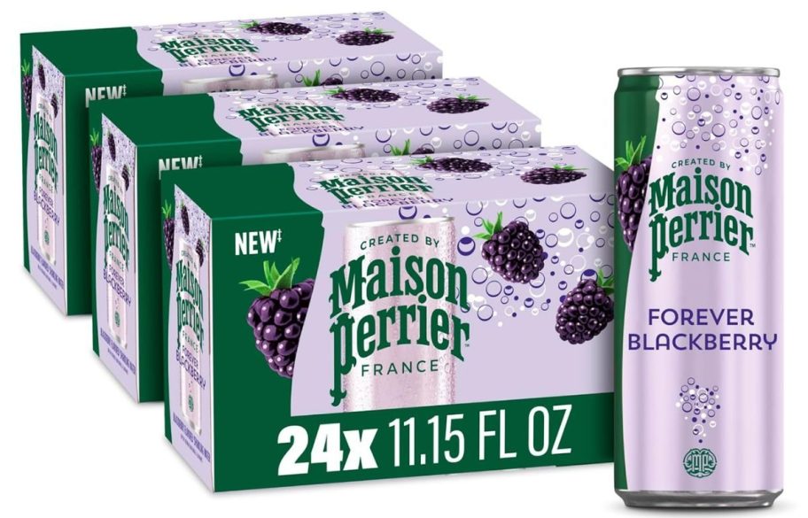 Maison Perrier Flavored Sparkling Water 24-Pack - Blackberry stock image