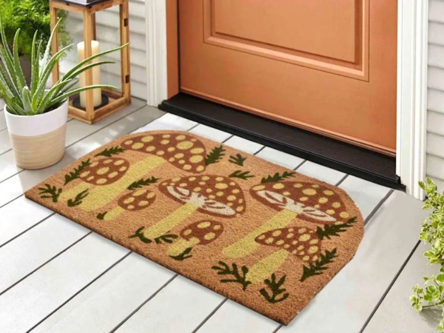 Mushroom Coir Mat 18 x 30 at doorstep