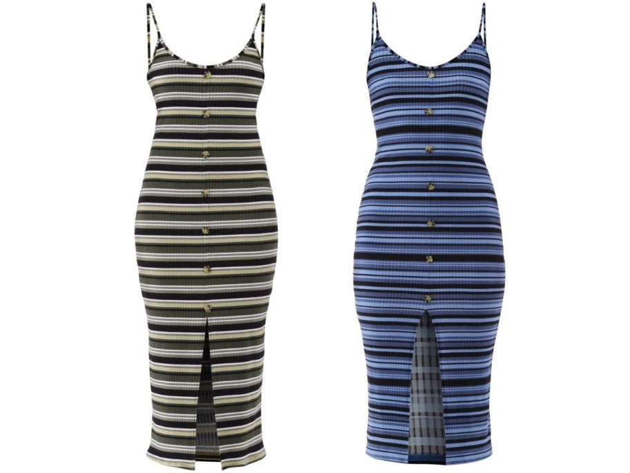 No Boundaries Button Front Striped Dresses