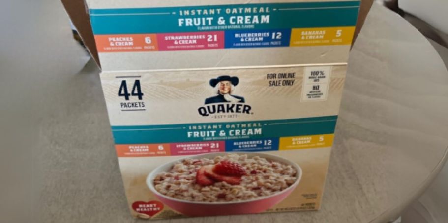 Quaker Instant Oatmeal 44-Pack Only $8.83 Shipped on Amazon (Reg. $18)