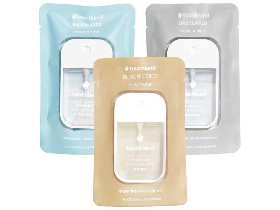 three Touchland Hand Sanitizers