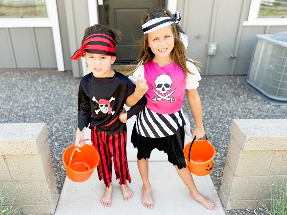 girl and boy in pirate halloween costumes things to buy at walmart