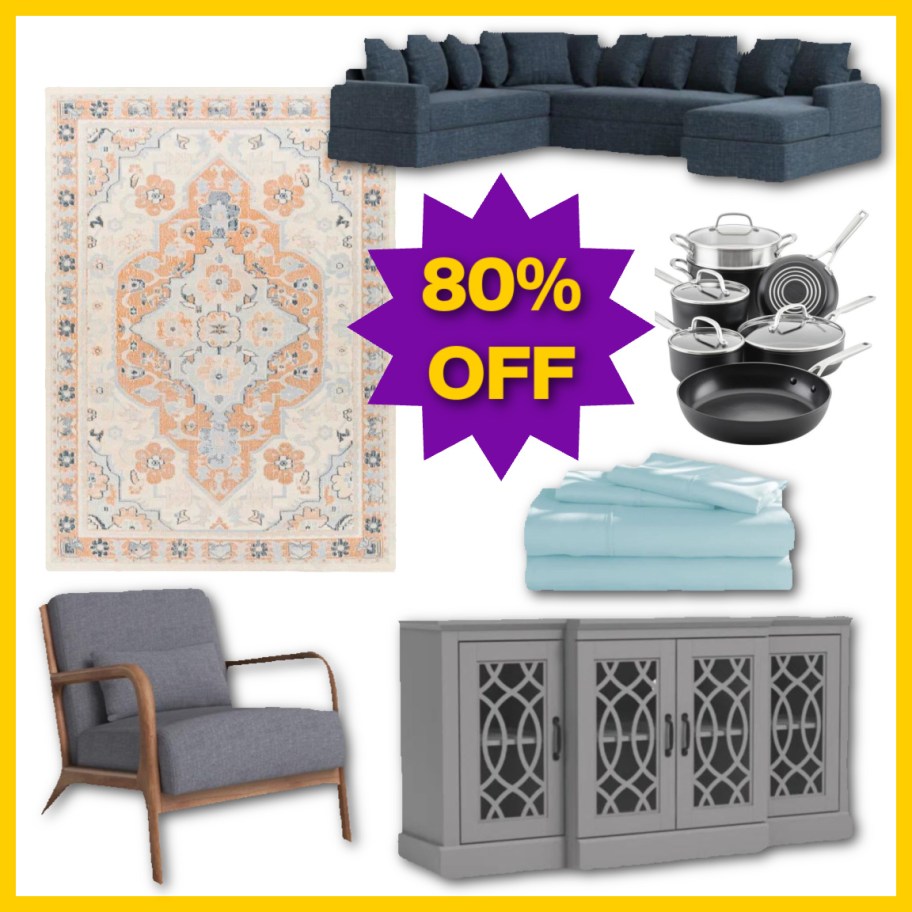 Wayfair Way Day Collage with furniture, rugs, cookware and more up to 80% off