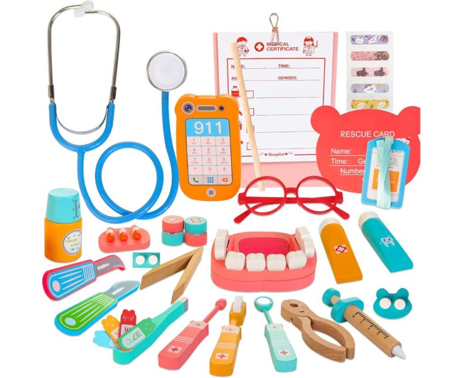 Whoholl Wooden Dentist 41-Piece Kit