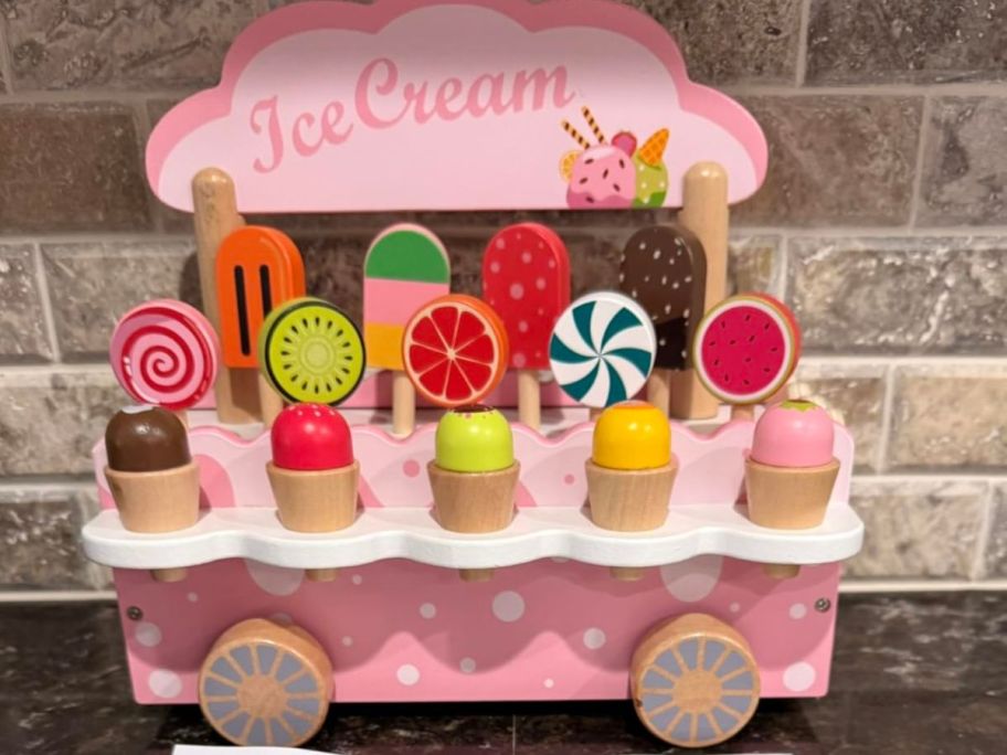 Wooden Montessori Ice Cream Playset 