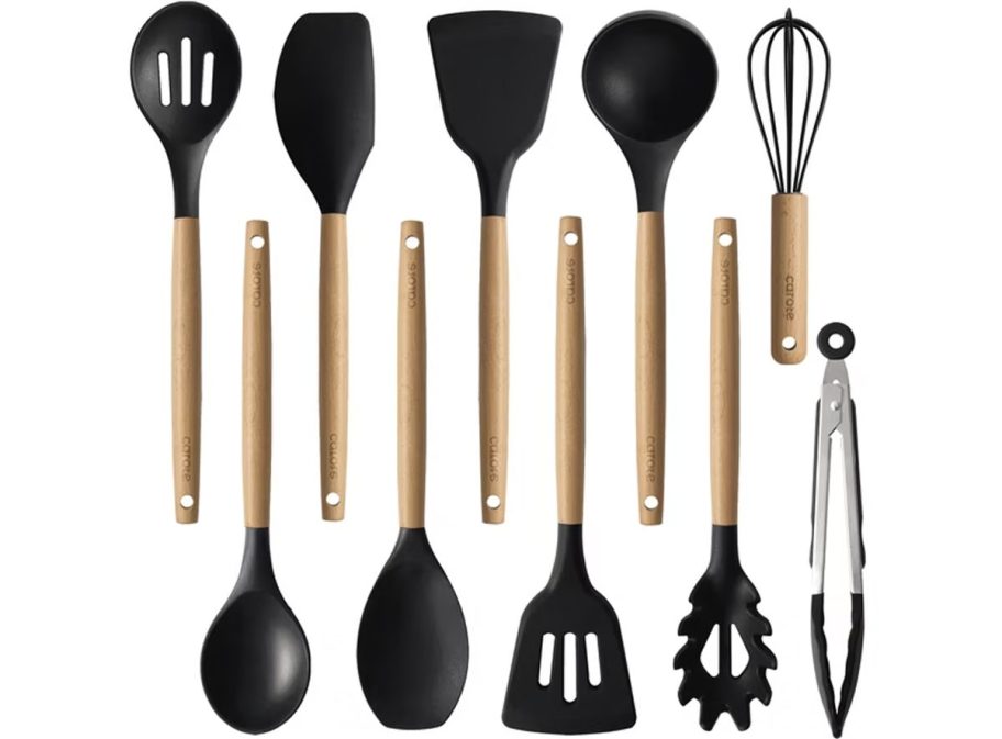 black silicone utensils